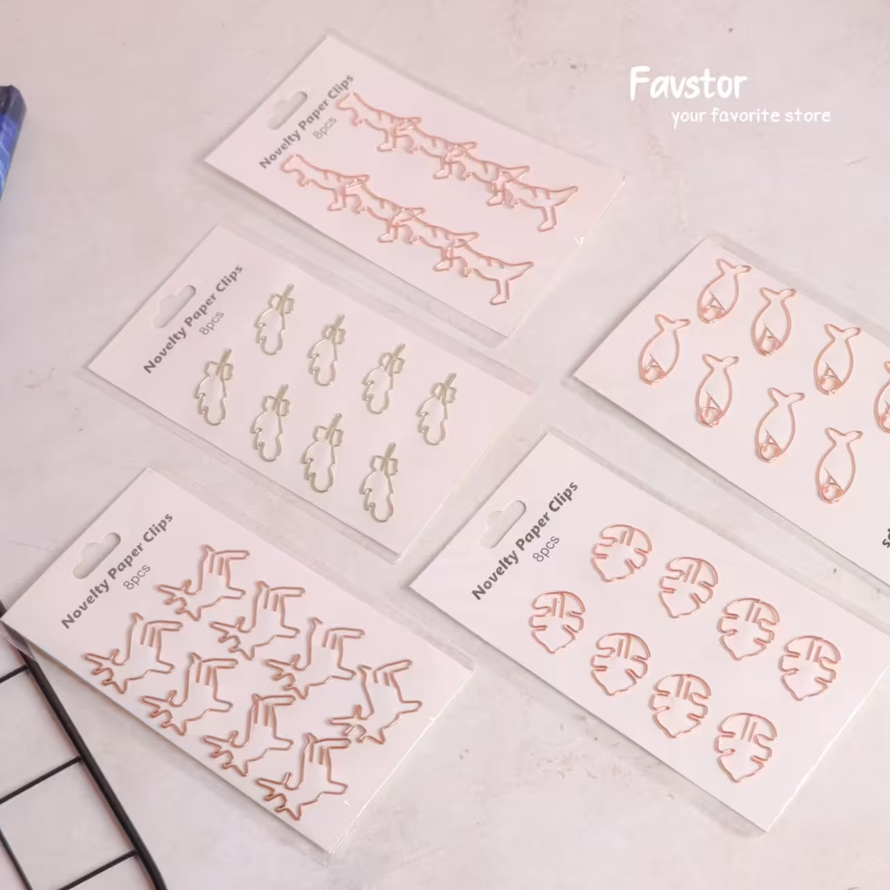 ست 8 عددی گیره فلزی کاغذ Novelty Paper Clips