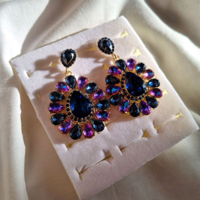 گوشواره جواهری بنفش