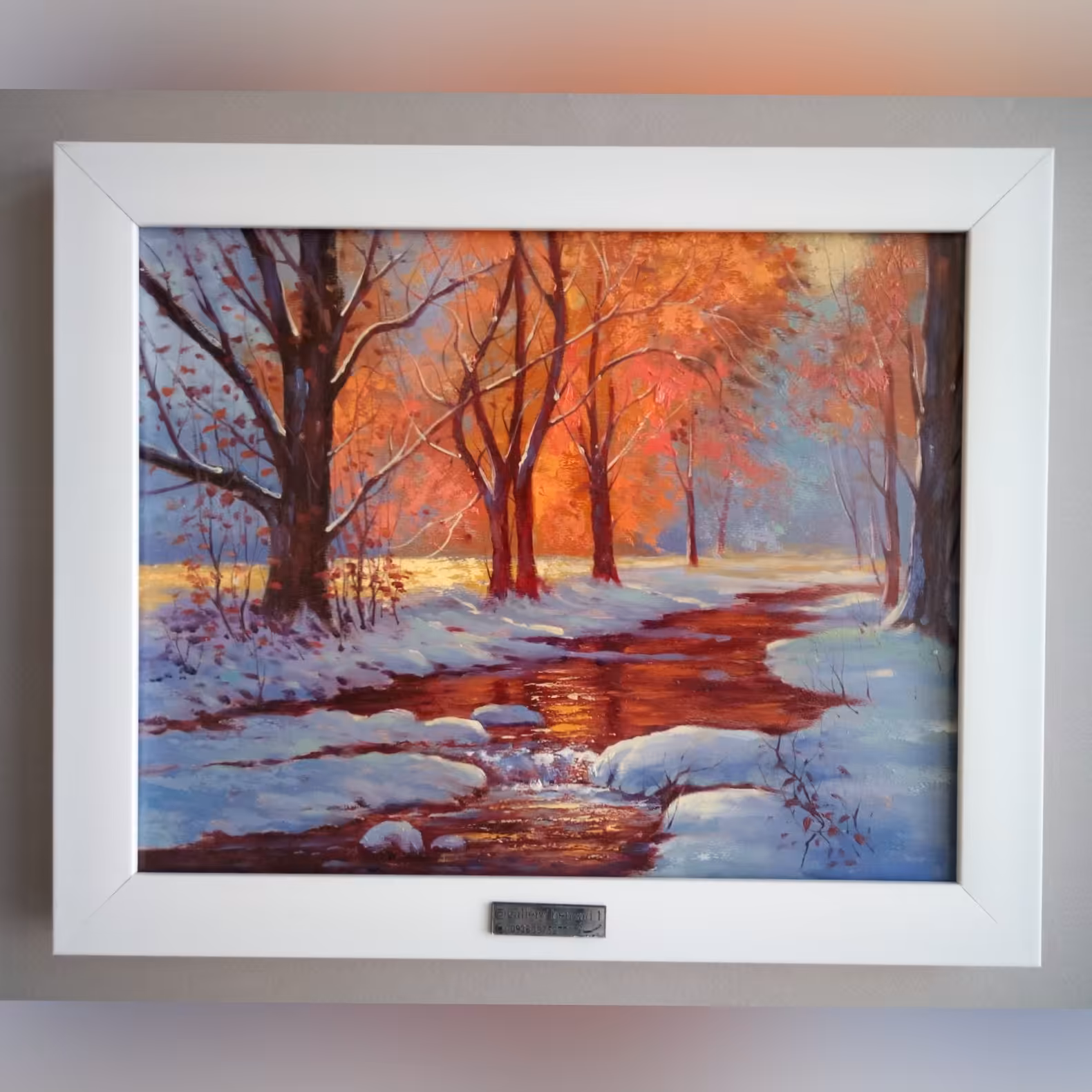 نقاشی منظره زمستانی غروب