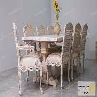 میز ناهارخوری کلاسیک مدل دکورا با صندلی ابزاری پاسنگ