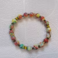 دستبند سنگ آبرنگی بسیار زیبا