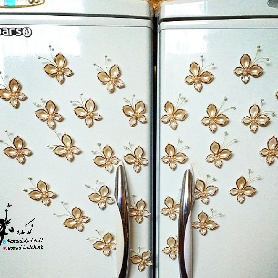 مگنت کریستالی پروانه مناسب یخچال فریزر و کابینت
