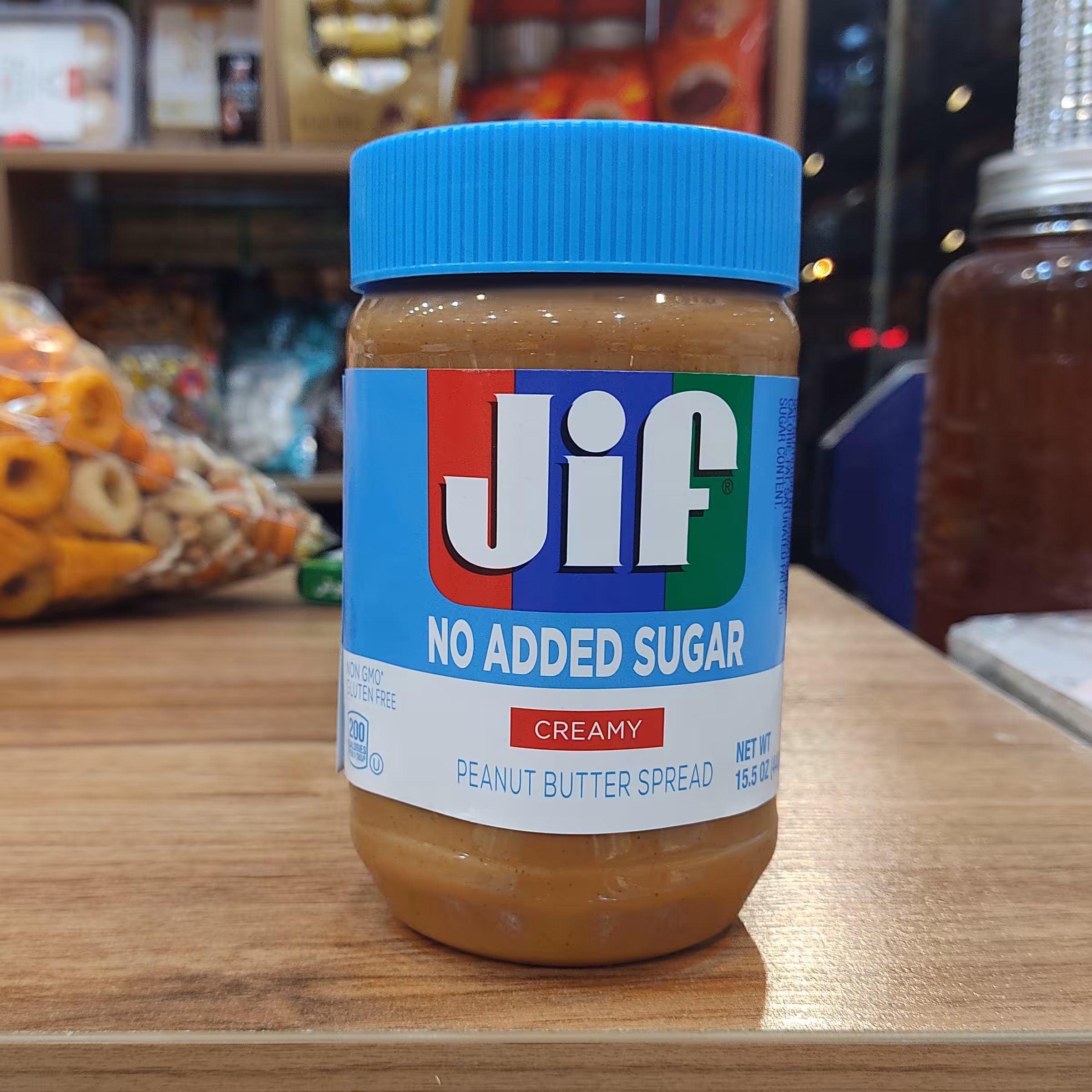 کرم بادام زمینی جیف JIF خارجی آمریکایی رژیمی بدون شکر  تاریخ دار