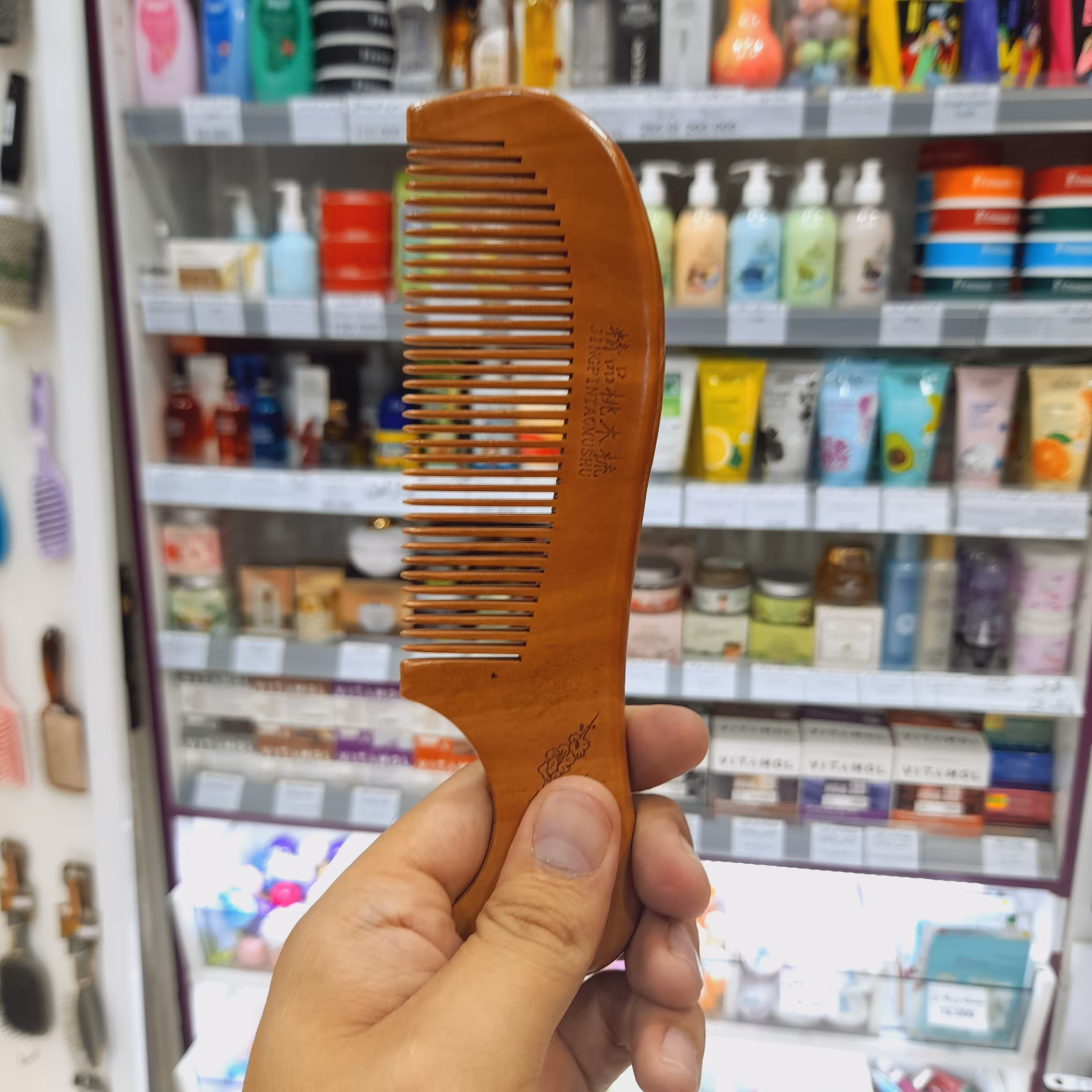 شانه چوبی دسته دار کد 60