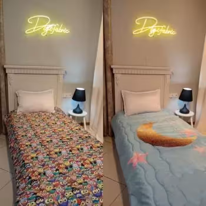 لحاف یک نفره طرح پترن جغد و ماه