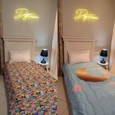 لحاف یک نفره طرح پترن جغد و ماه