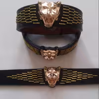 دستبند چرم طبیعی زنانه و مردانه طرح خاص و تک