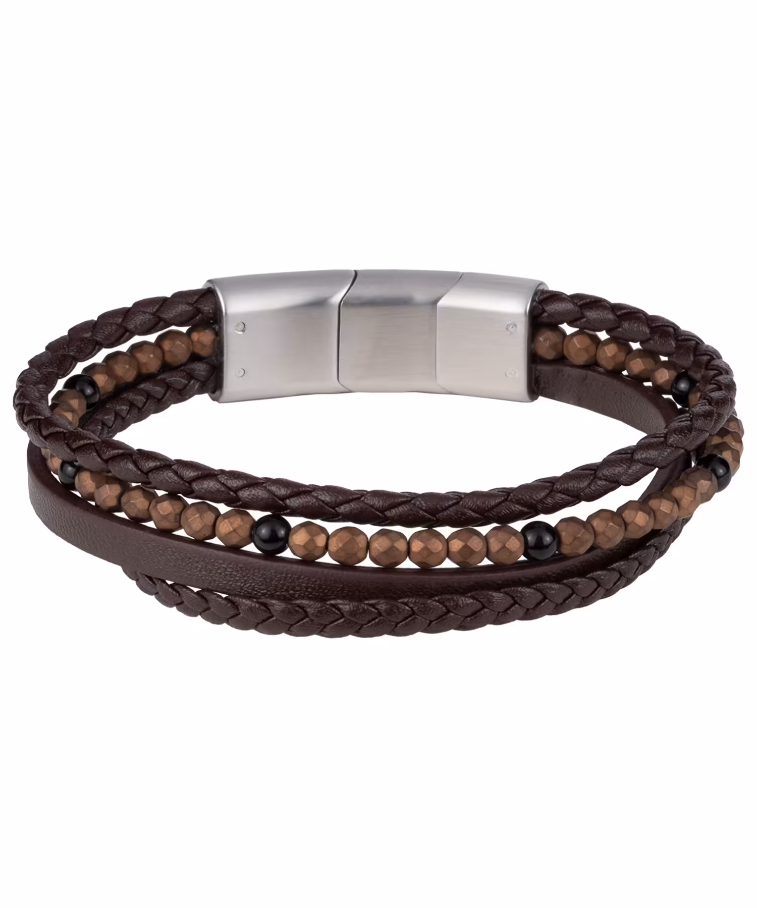 دستبند چرم مردانه و زنانه ژاک لمن ، کد S-B116A