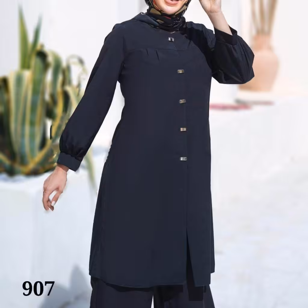 مانتو مخصوص دانشگاه و اداره داکردن گرم دار دکمه دار از 40 تا 56 قد 102