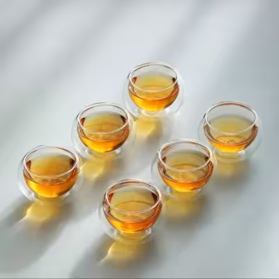 ست پیاله دوجداره طرح ساده