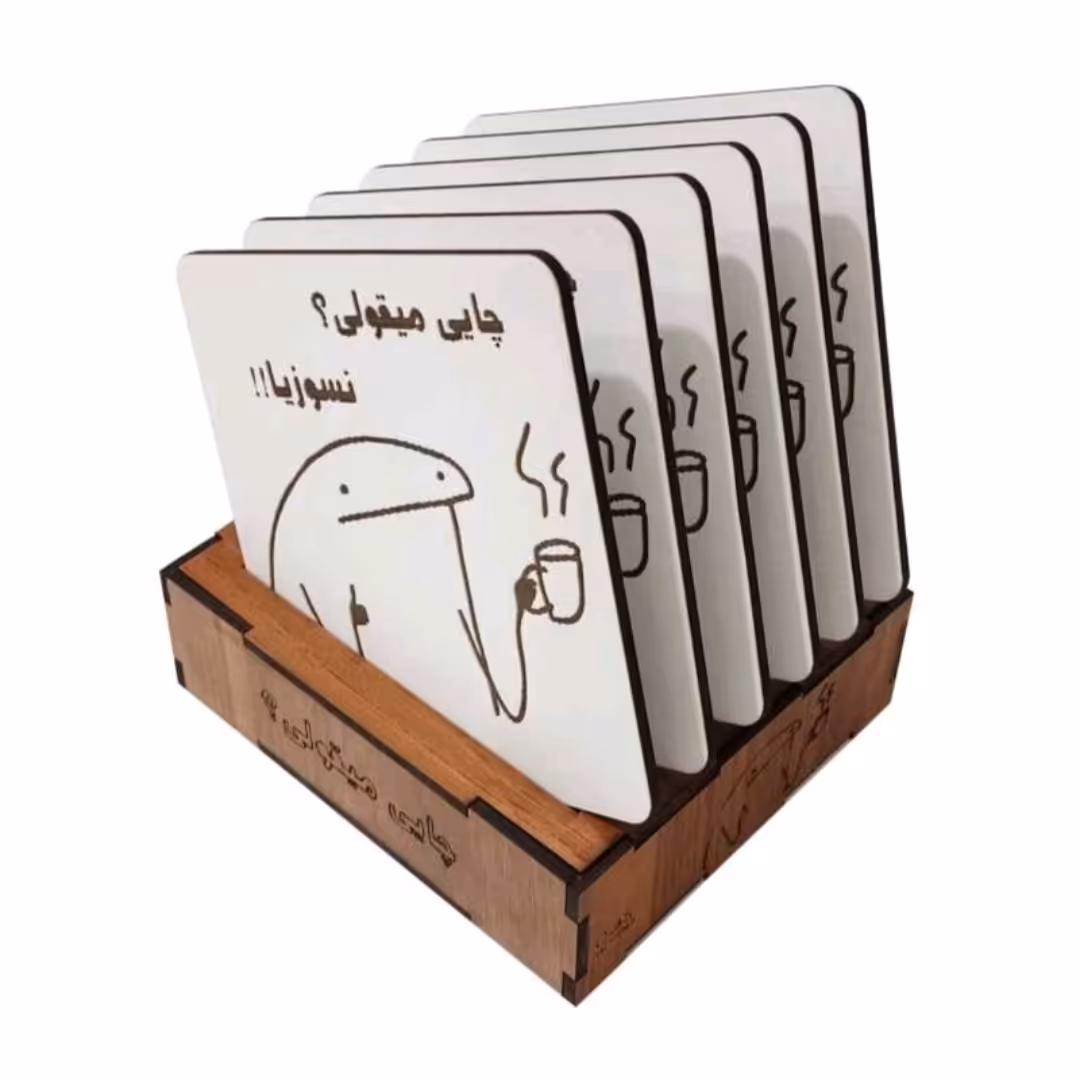 زیر لیوانی مدل چایی میقولی بسته 6 عددی