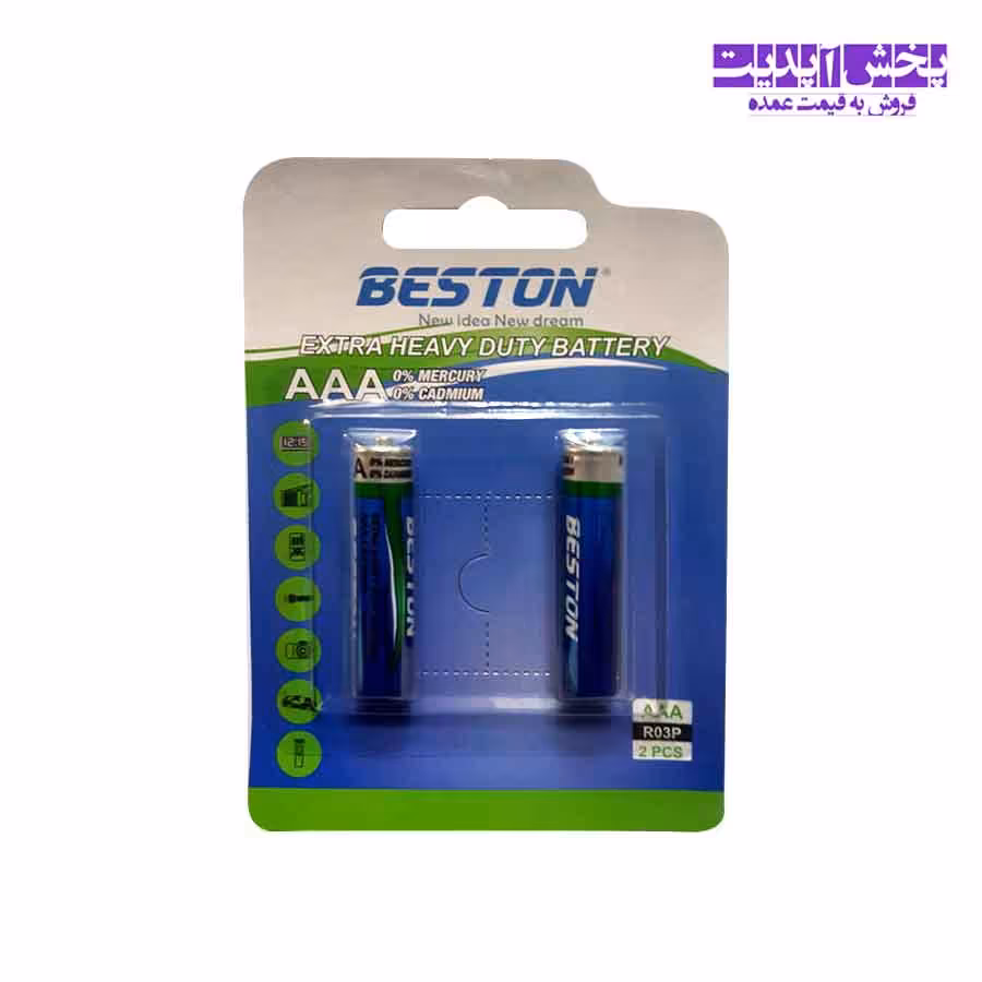 باتری نیم قلمی برند BESTON مدل EXTRA HEAVY DUTY AAA