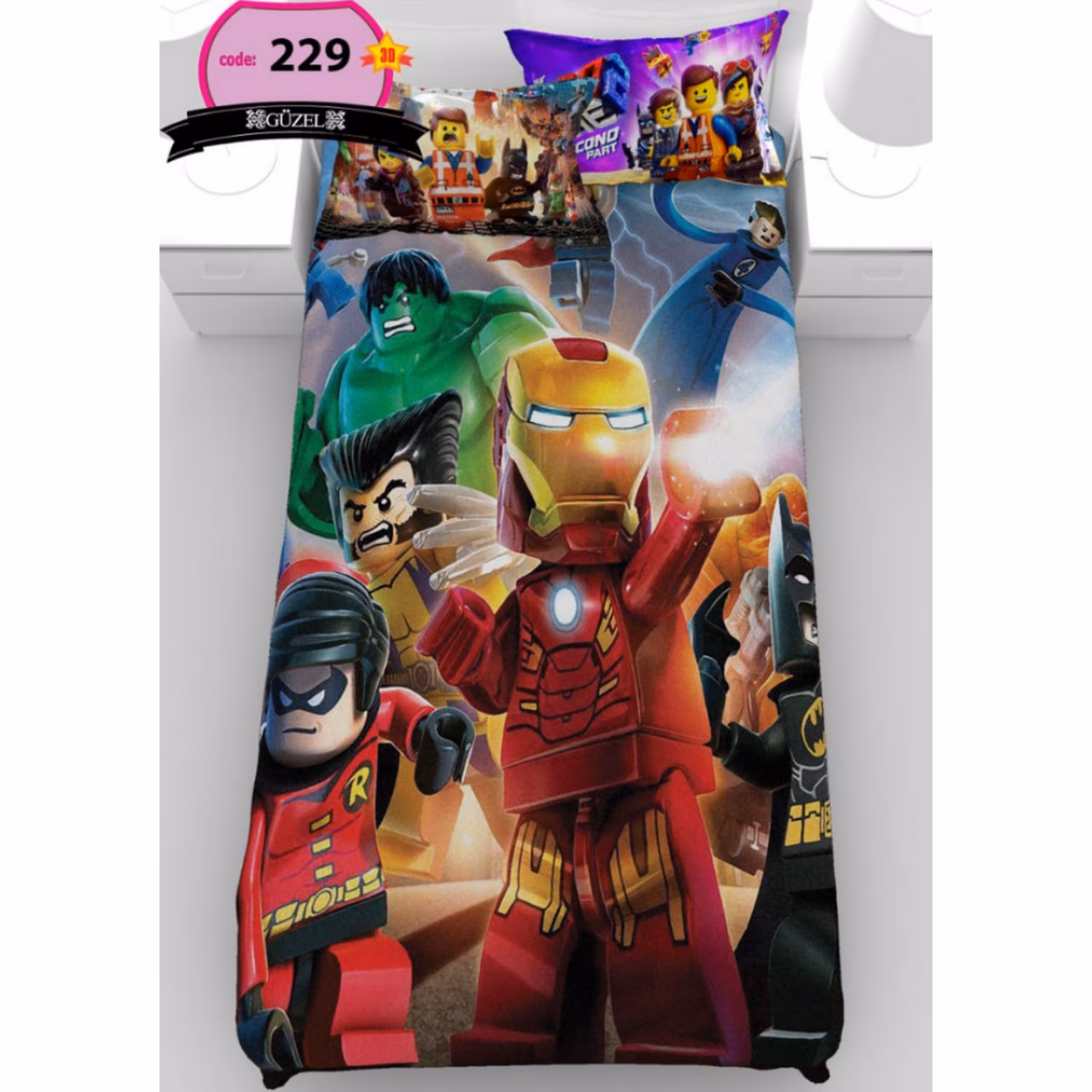 روتختی تک نفره سه بعدی برند گوزل -5 تکه -کد229