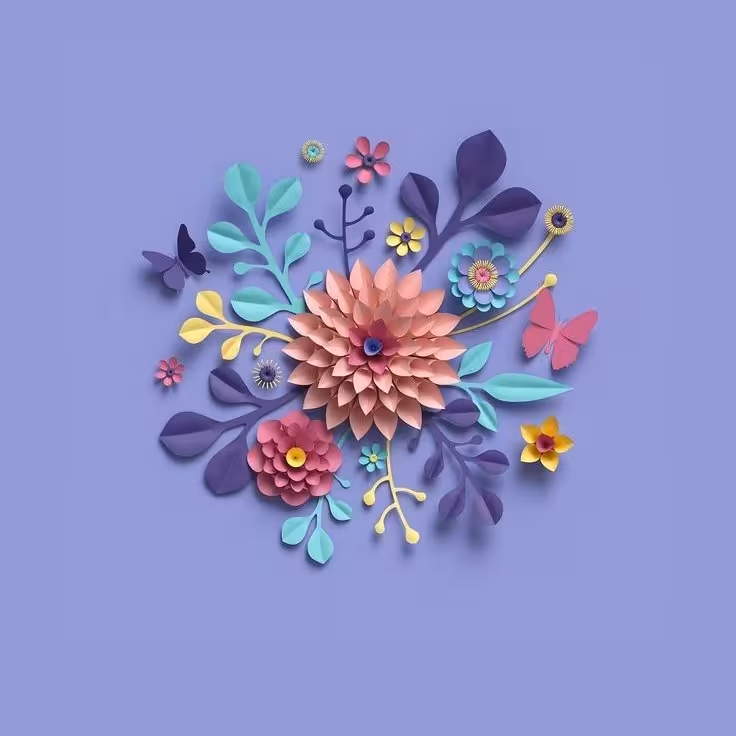 گل کاغذی دکوراتیو دیواری