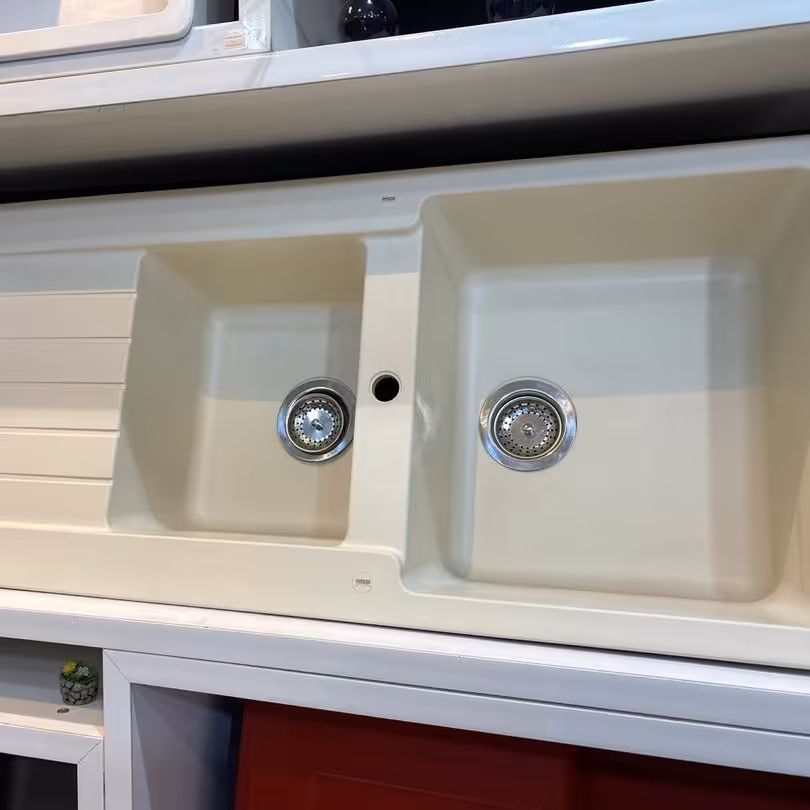 سینک گرانیتی سفید مدل 0045 ضدلک و ضد خش مقاوم در برابر حرارت ابعاد 50در116 ارسال امن سریع بابیمه به سراسر ایران