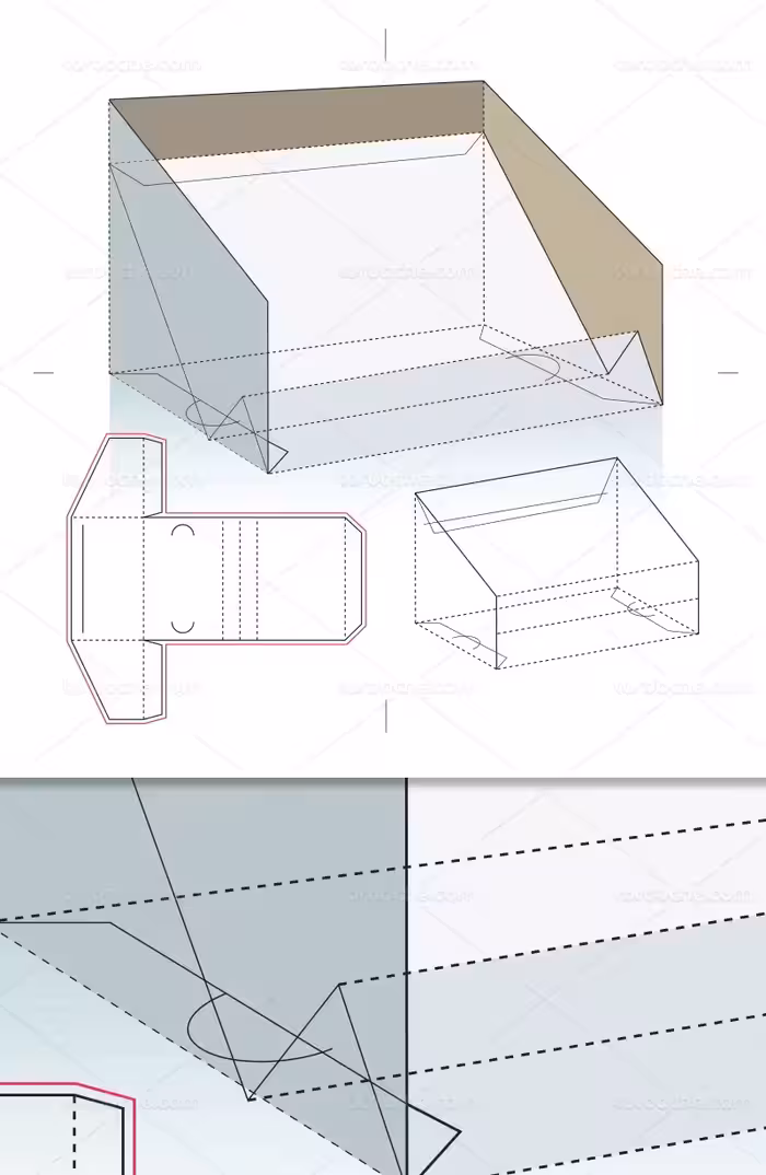 وکتور طرح گسترده جعبه استند | گرافیک با طعم تربچه
