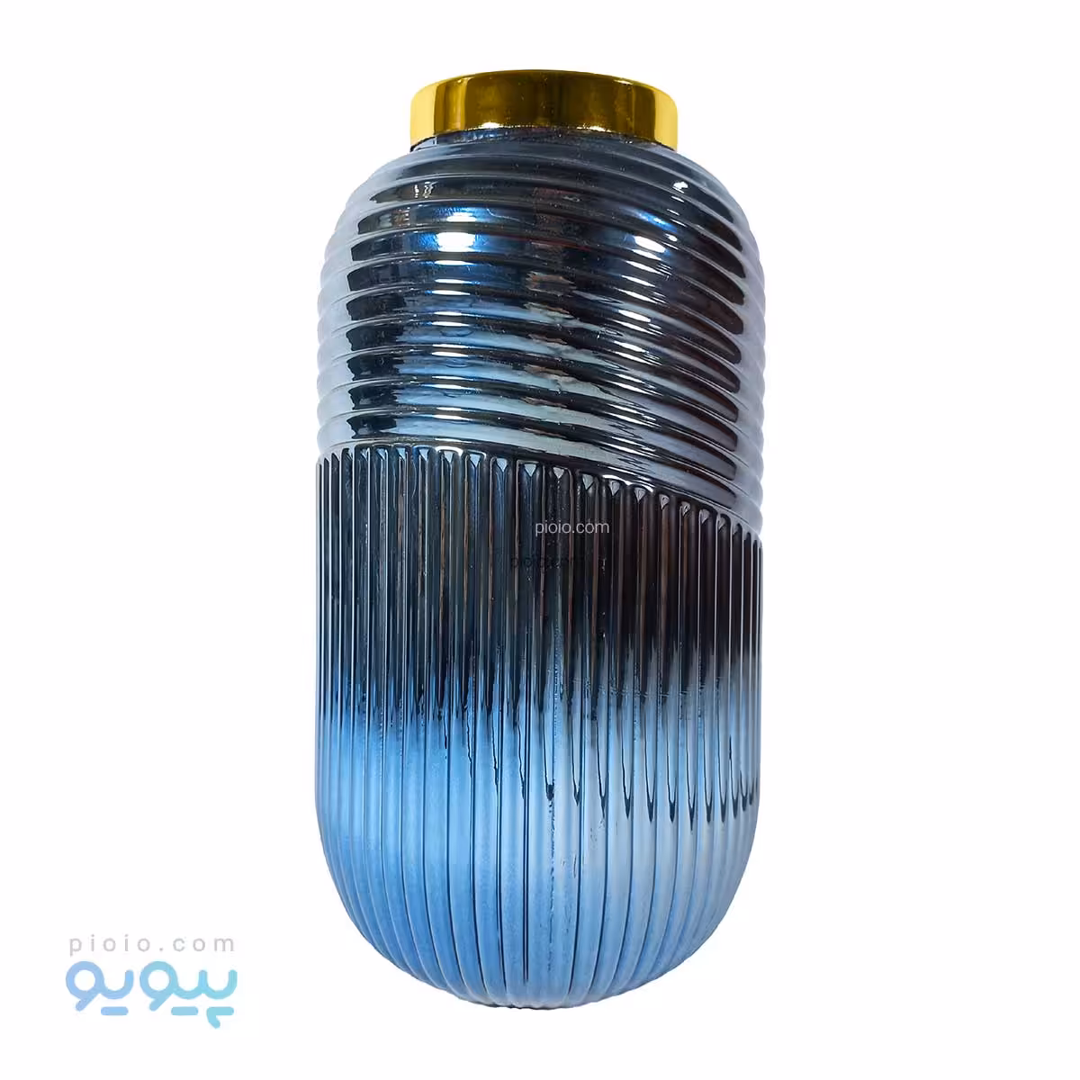 گلدان شیشه ای کبریتی لبه طلایی