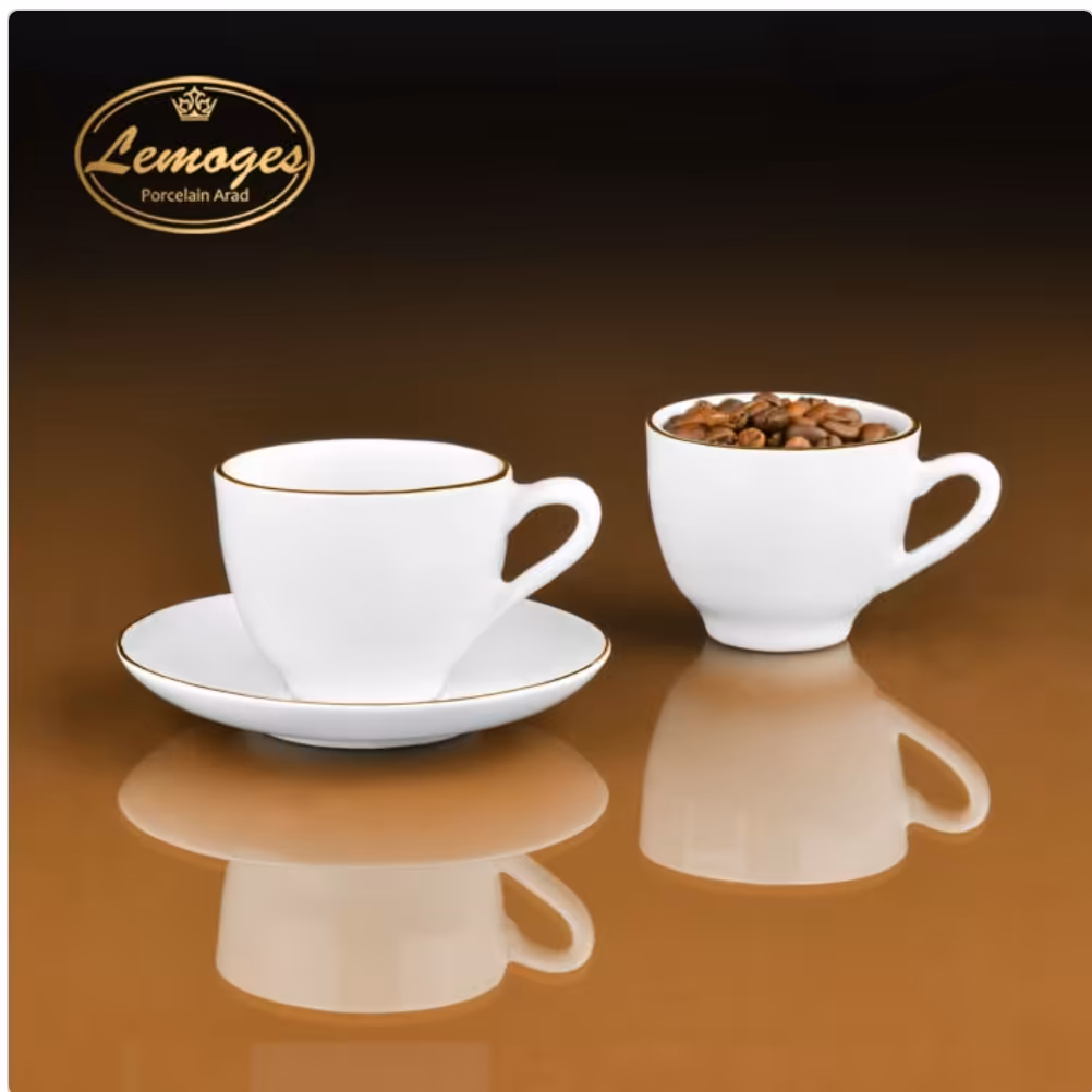 سرویس 12 پارچه قهوه خوری دانمارکی خط طلا 