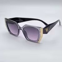 عینک آفتابی پرادا کائوچویی گربه ای بغل طلایی رنگ بندی طبق عکس