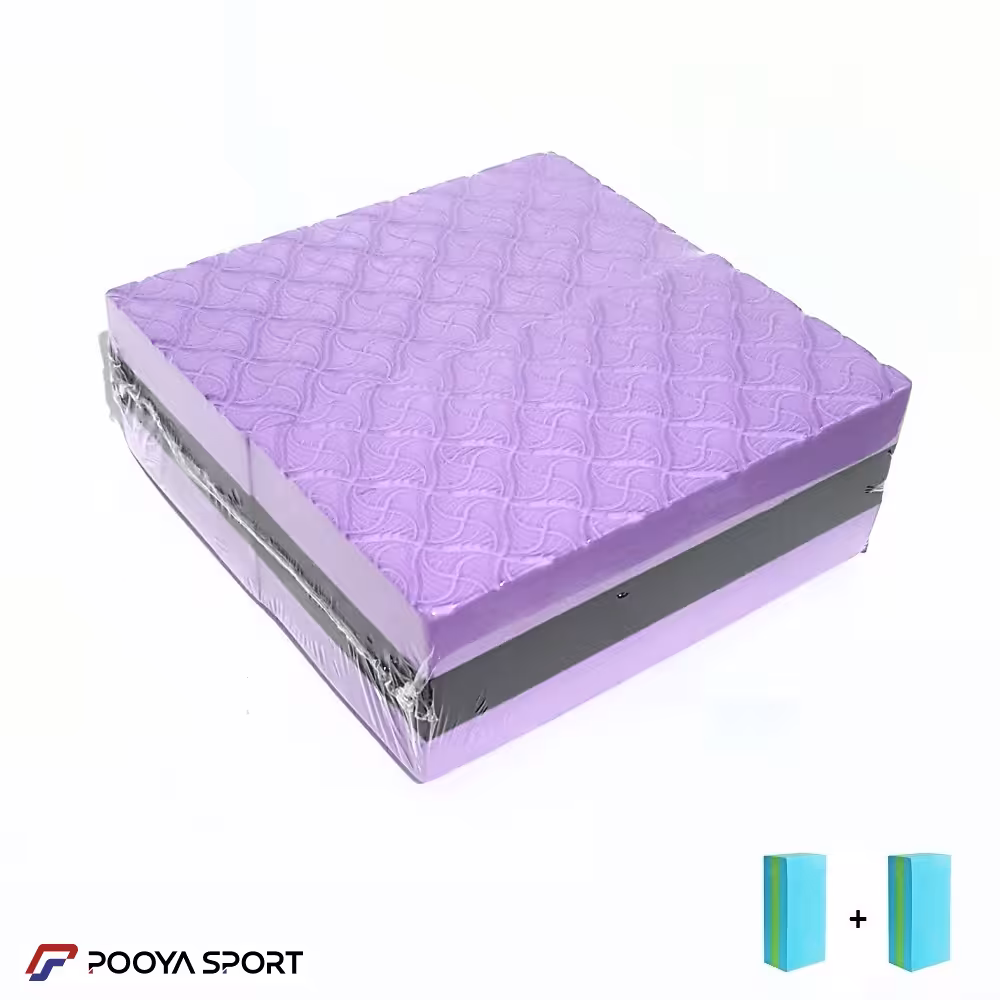 آجر یوگا آجدار بسته 2 عددی پویا POOYA رنگ بنفش