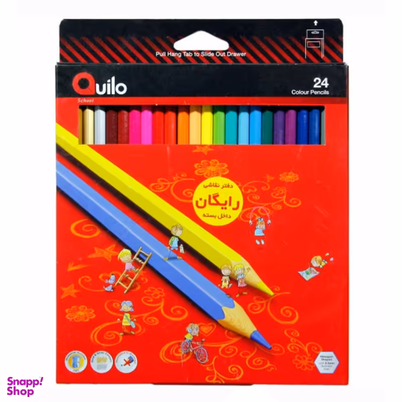 مداد رنگ ی کوییلو (Quilo) جعبه مقوایی 24 رنگ