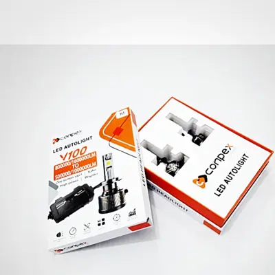 هدلایت V100 conpex H4 کانپکس دوکنتاکت نور به شدت قوی مدل 1000000 محصول 2023