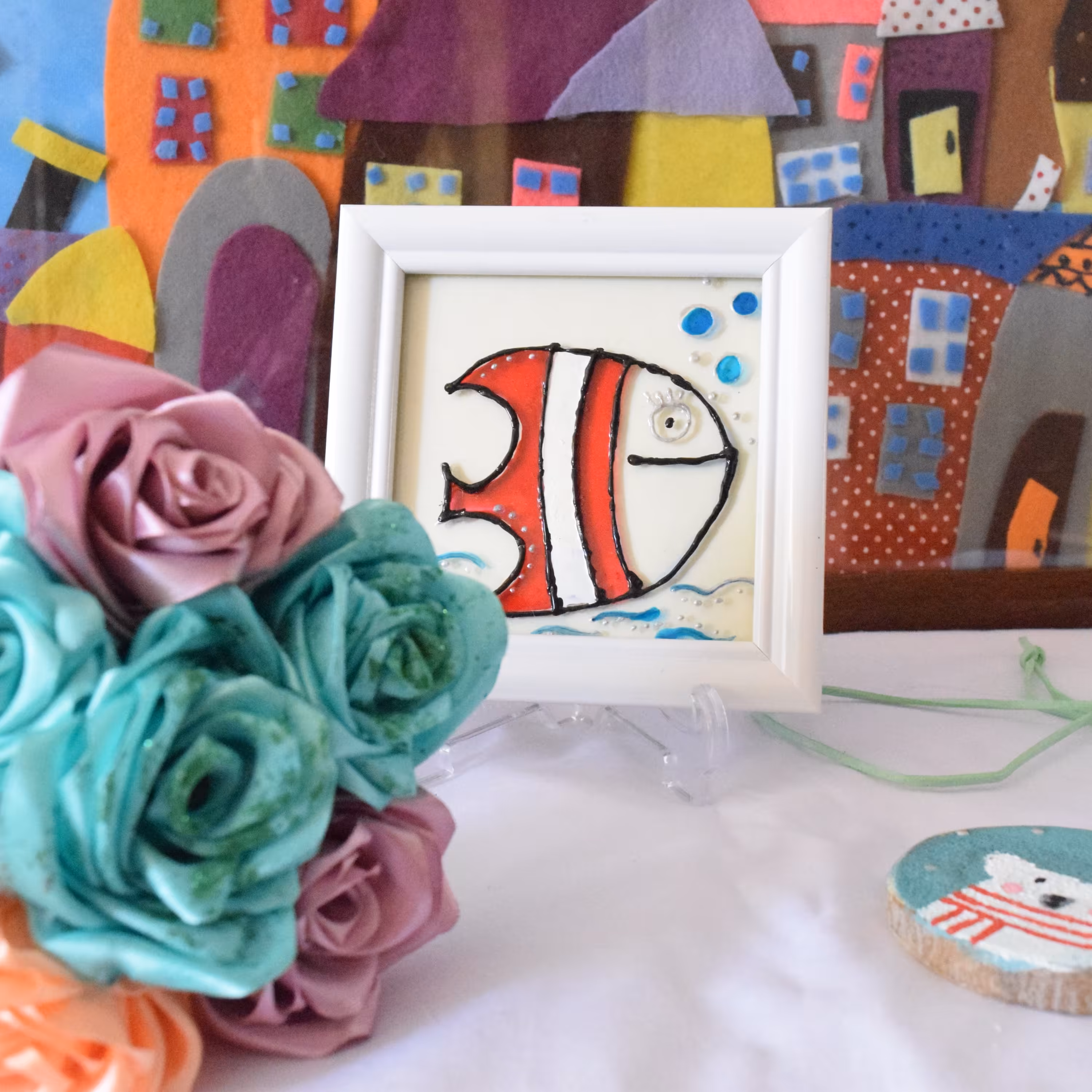 قاب ویترای طرح ماهی