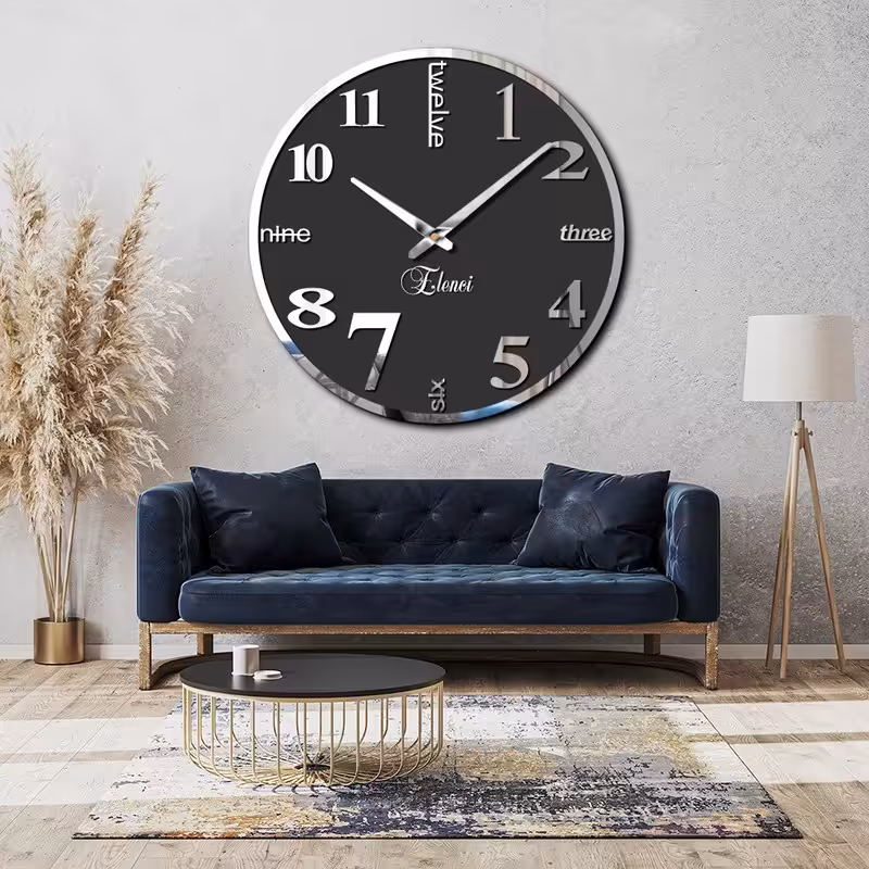 ساعت دیواری لوکس ساعت دیواریگردساعت دیواری مدرن ساعت دیواری نقره ای و طلایی ساعت دیواری کلاسیک