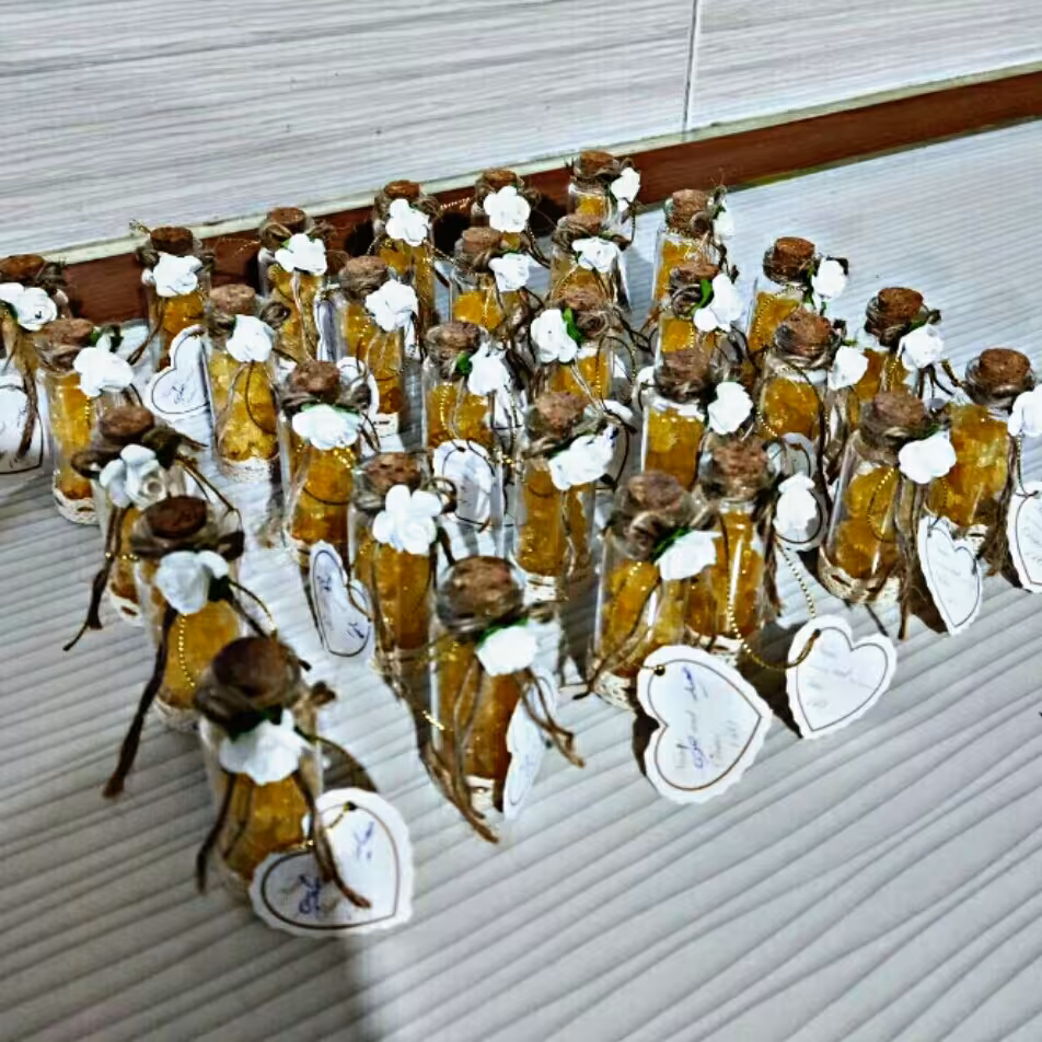 گیفت شاخه نبات عروس و عقد و نامزدی سایز کوچک وبزرگ با آویز اسم 