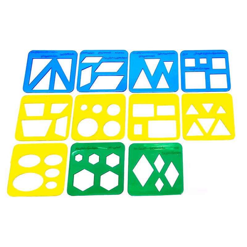 خرید شابلون اشکال هندسی پارس رسام مجموعه 11 عددی