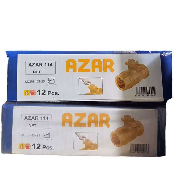 شیر گازی قفل شونده آذران 114 سایز 2 کارتن 8 عددی