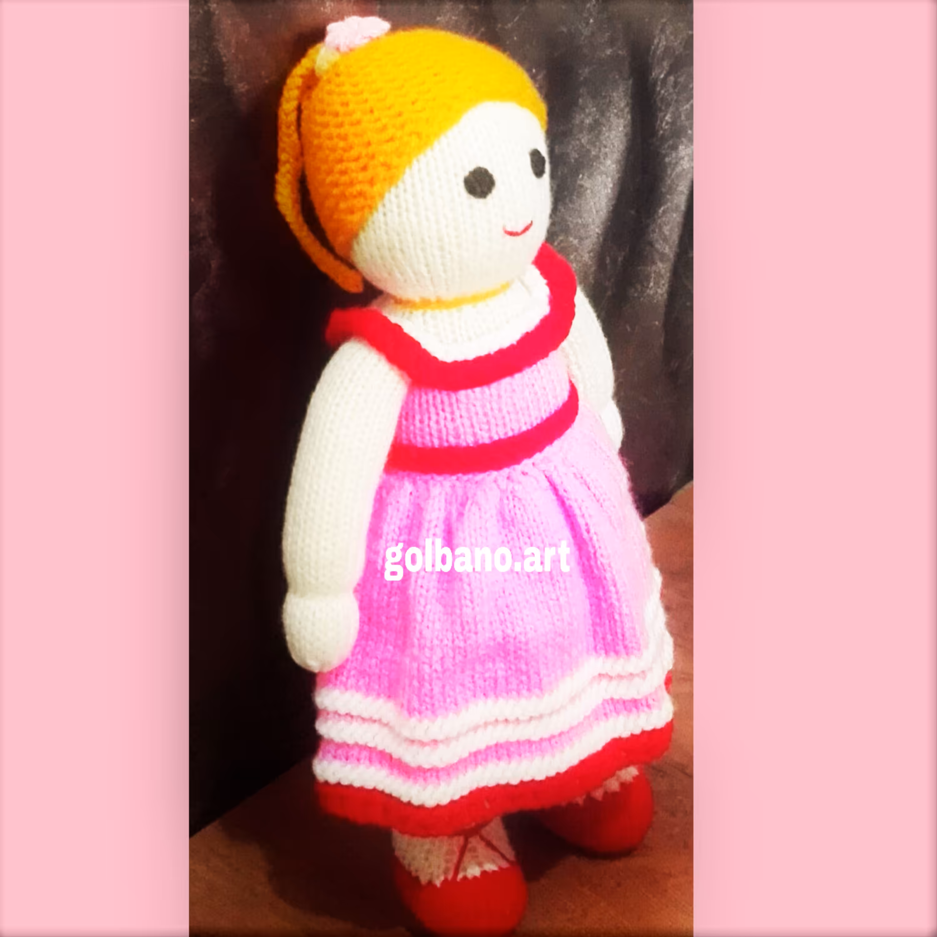 عروسک دخترانه کاموایی (عروسک بافتنی دومیل)