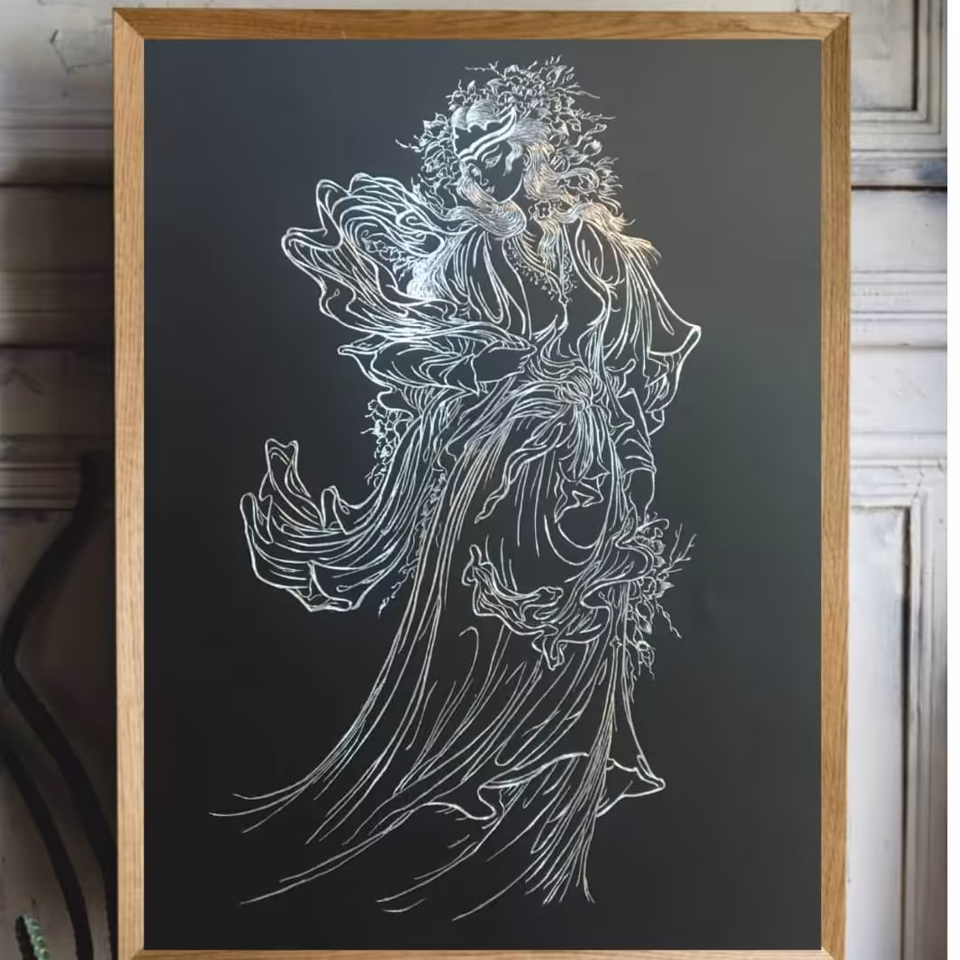 تابلو خراش روی فلز طرح مینیاتوری 