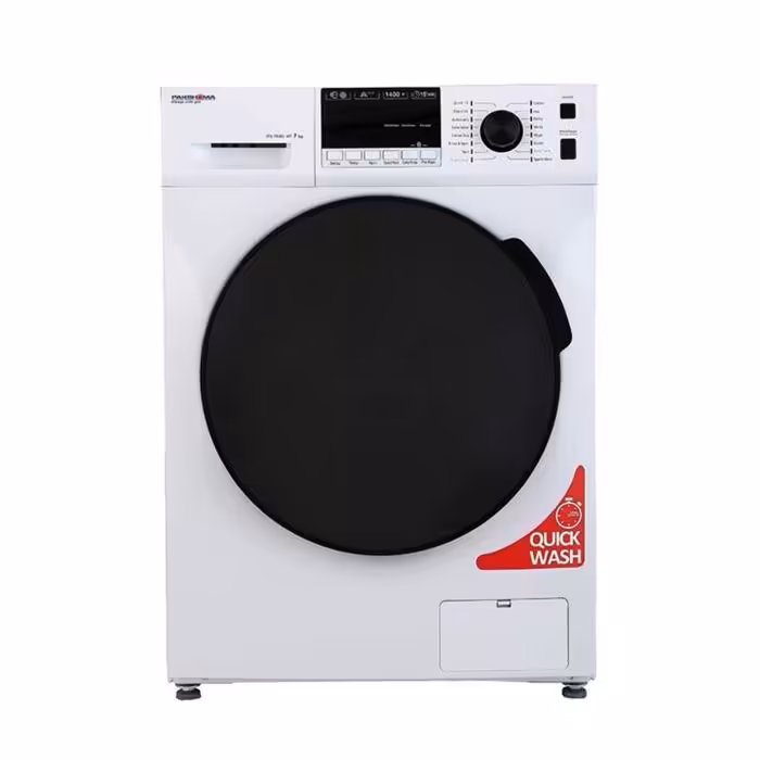 ماشین لباسشویی 7 کیلویی پاکشوما مدل TFU-74401 سفید . سیلور درب کروم