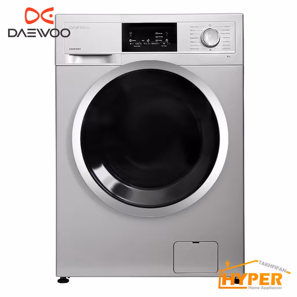 ماشین لباسشویی دوو DWK-CH820S نقره ای 8 کیلویی سری کاریزما