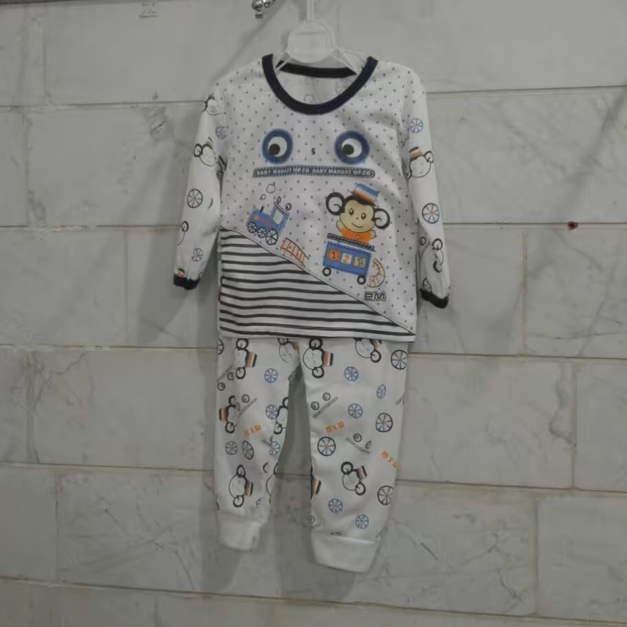 کد94 - ست بلوز شلوار نوزادی - بلوز شلوار پسرانه - سیسمونی - ست نوزادی