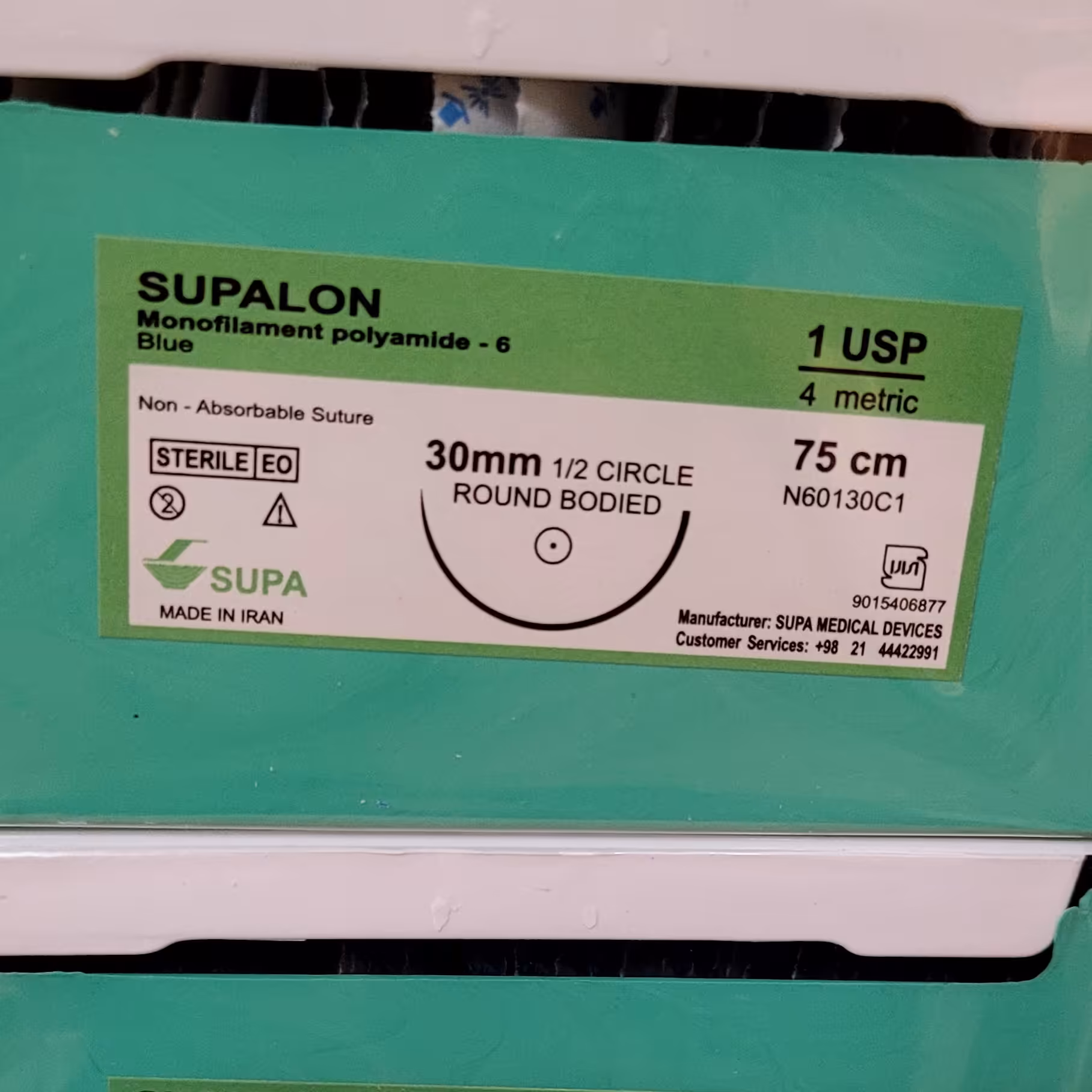 

نخ بخیه نایلون 1 راند سوزن30

