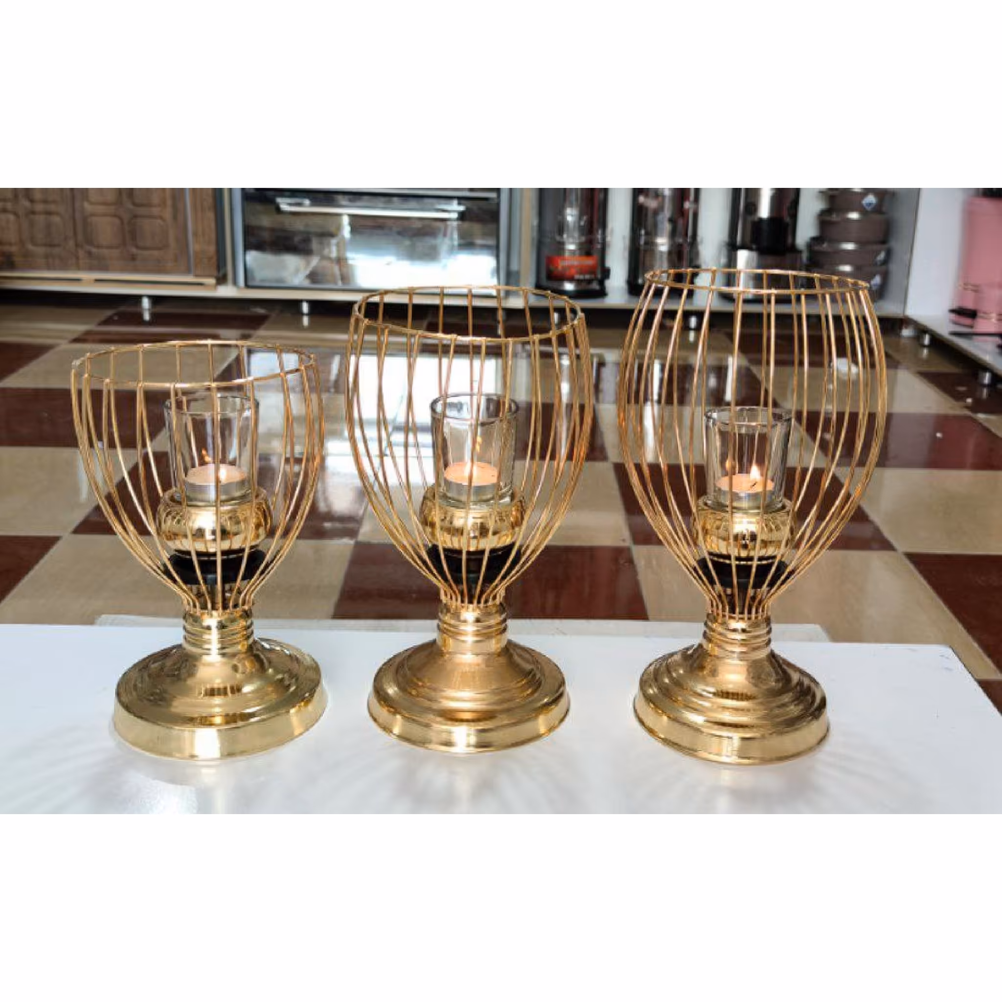 شمعدان 3 تایی سایز بزرگ پیوتر