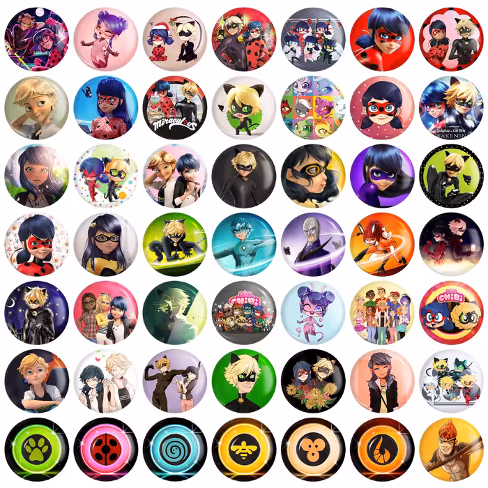 مگنت خندالو طرح دختر کفشدوزکی و پسر گربه ای  کد 63 مجموعه 50 عددی