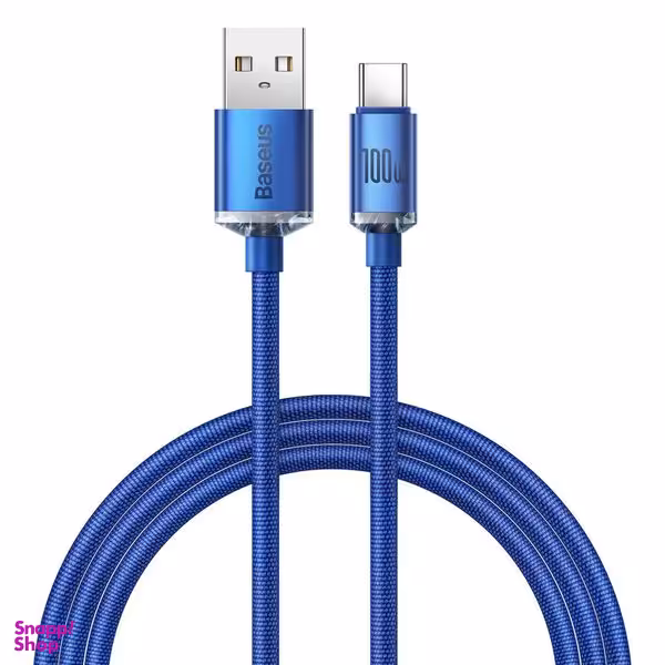 کابل تبدیل USB به USB-C باسئوس مدل Crystal Shine 100W طول 1.2 متر