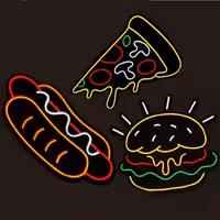 تابلو نئون فلکسی فست فود مجموعه سه عددی