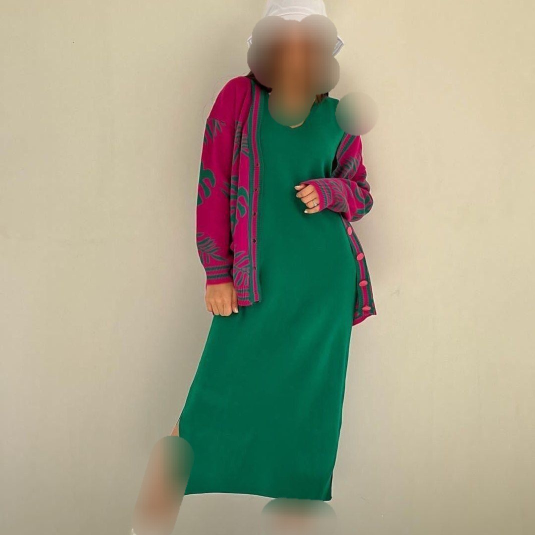 ژاکت و سارافون ست پاییزه شکیل و خاص زنانه
