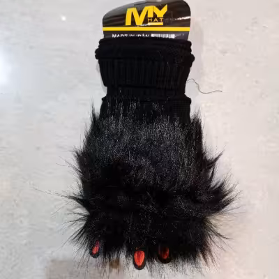 دستکش زنانه بافت لبه خز دار