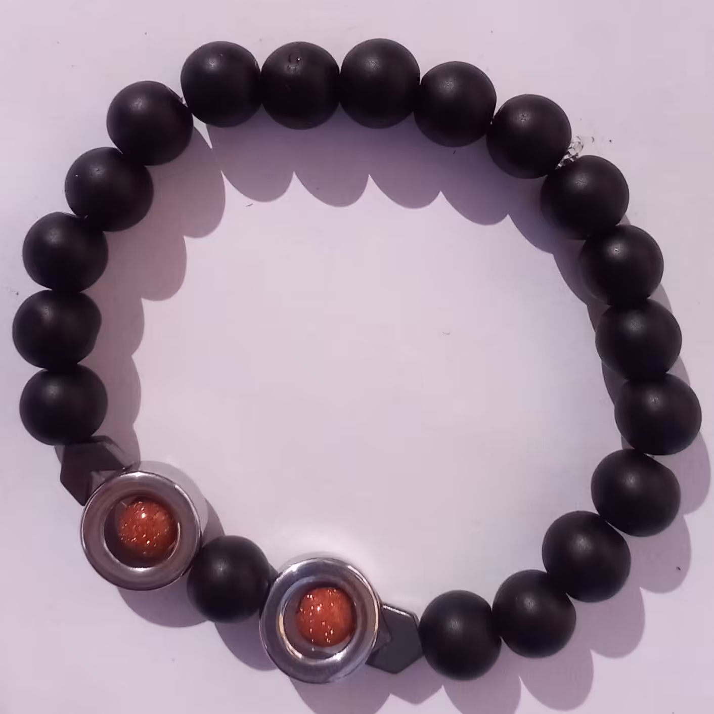 دستبند زنانه و دخترانه اونیکس و دلربا و حدید رنگ ثابت دست ساز نیل