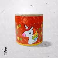 طبلک پلیمری باربد زمینه نارنجی (یونیکورن)