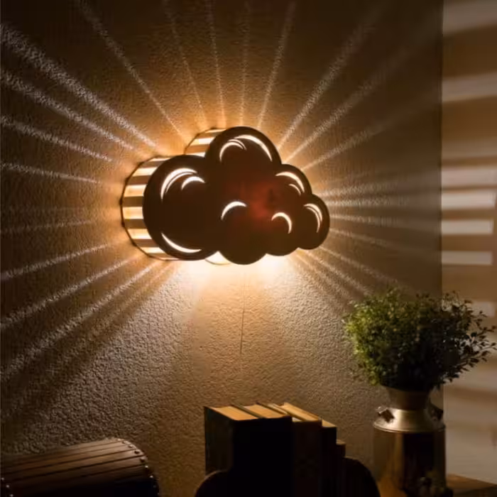 چراغ خواب دیواری طرح ابر