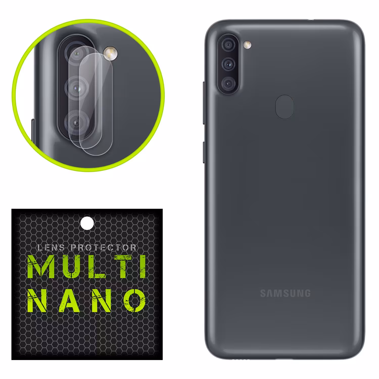 محافظ لنز دوربین مولتی نانو مدل X-L2N برای موبایل سامسونگ Galaxy A11 دو عددی