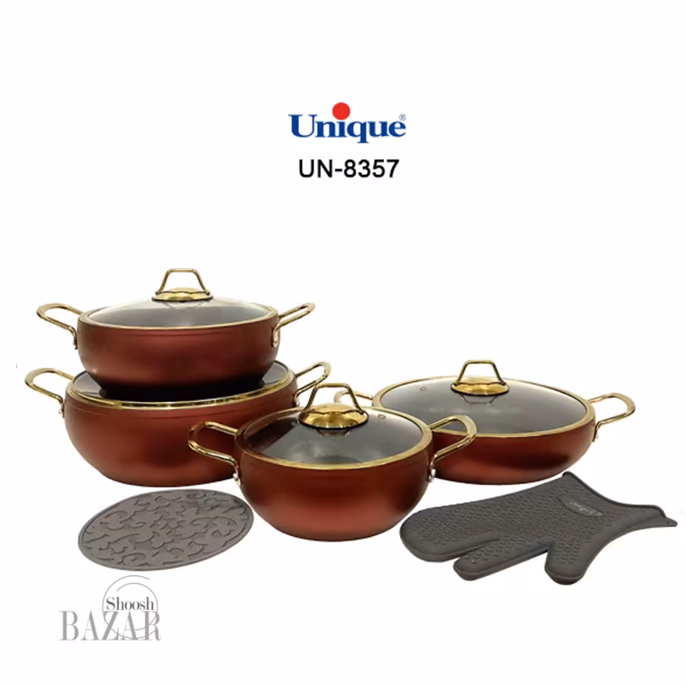 سرویس قابلمه 8 پارچه مسی خمره ای یونیک 8357