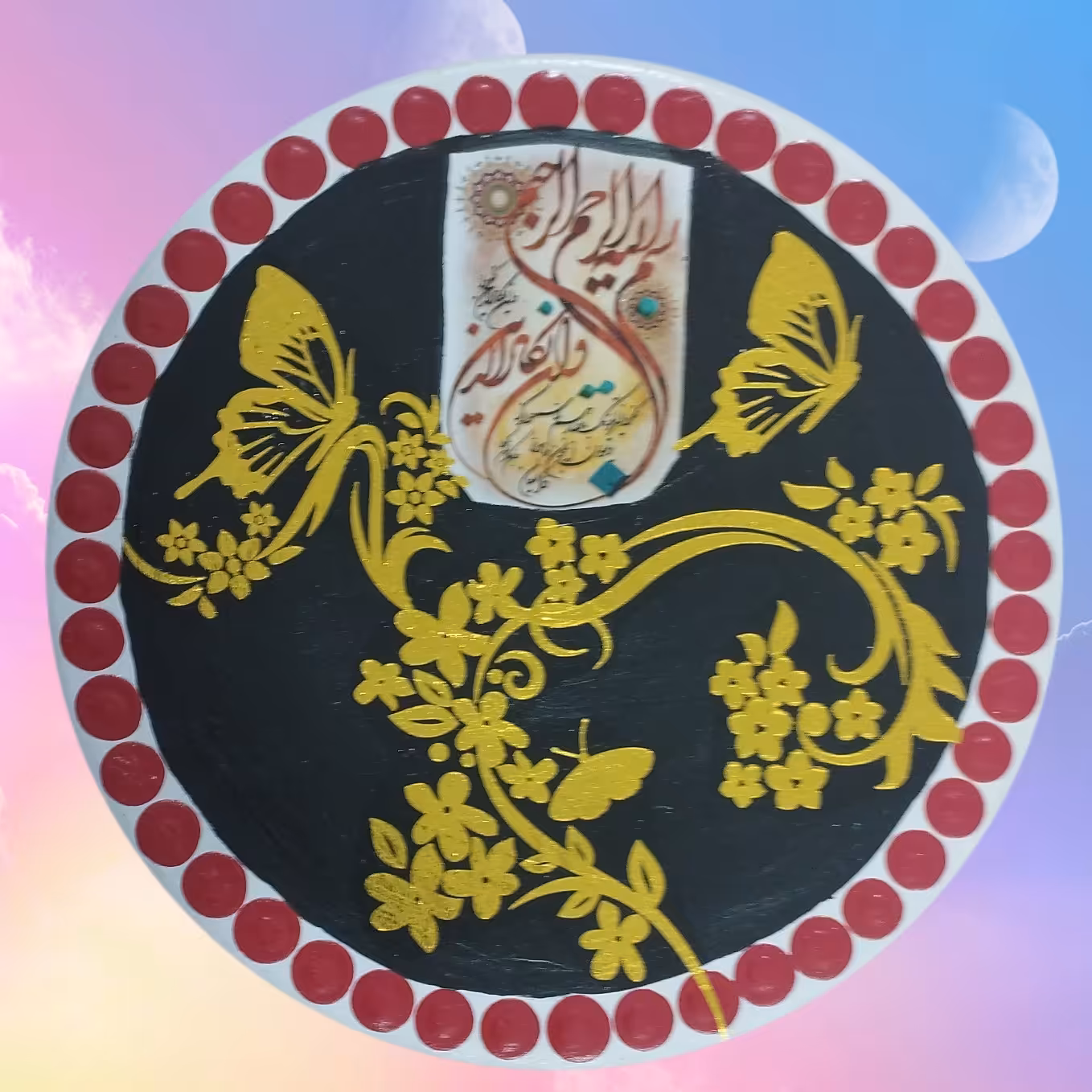 تندیس زیبای15سانتی رومیزی جنس سفال باتکنیک ترکیبی مناسب دکوری وهدیه