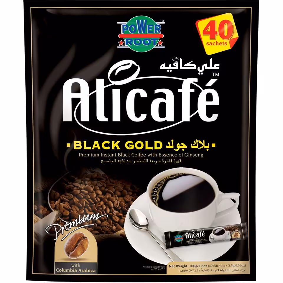 پودر قهوه علی کافه  اصل مدل بلک گلد 40 عددی